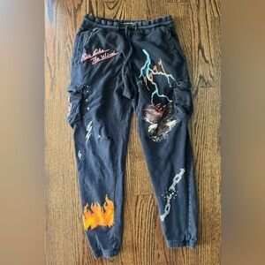 Maison Noir Wind Cotton Jogger Pants Men size Small Black